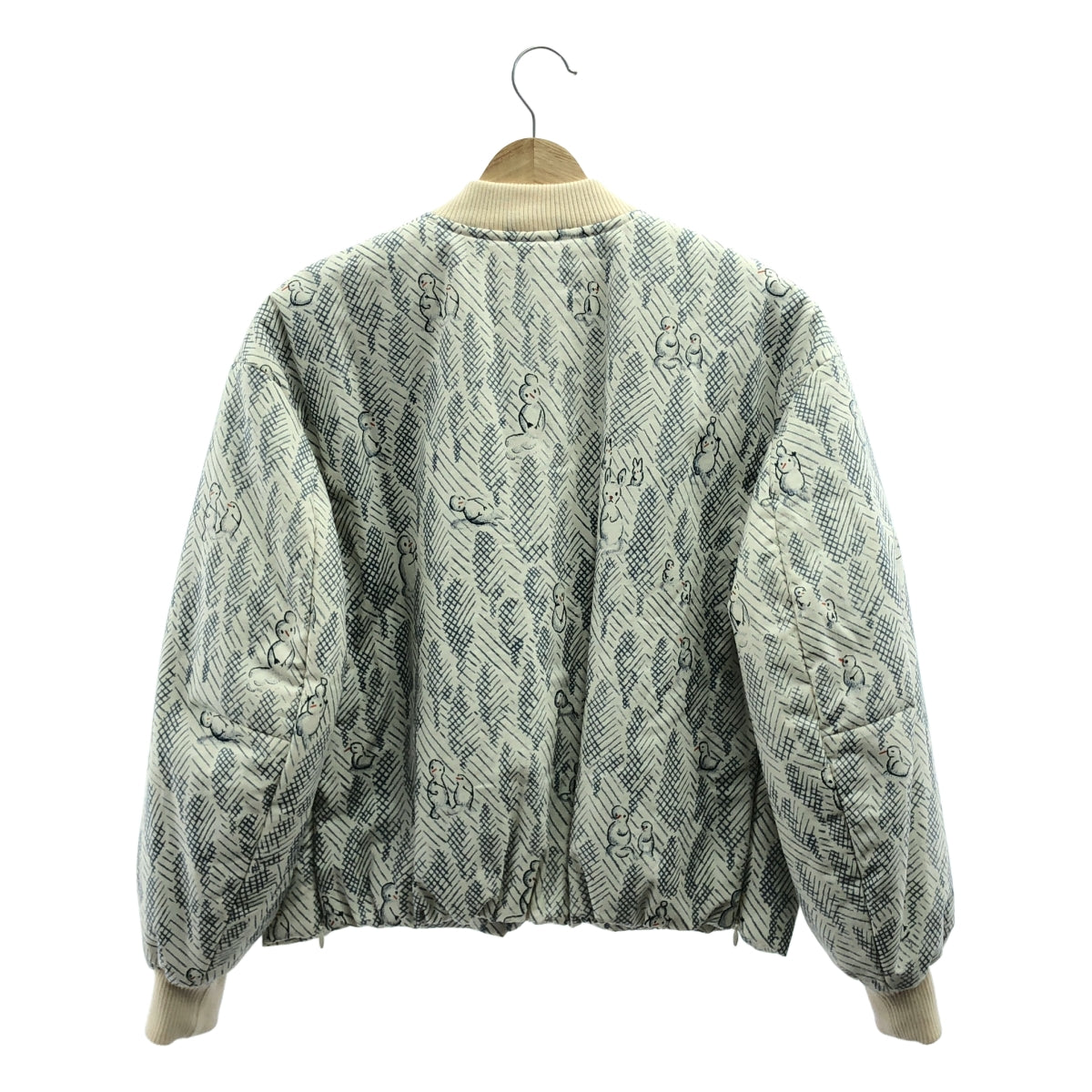 【美品】  mina perhonen / ミナペルホネン | 2023AW | Iumiukko ルミウッコ / 総柄 サイドジップスリット ブルゾン | 36 | ホワイト / ブルー | レディース
