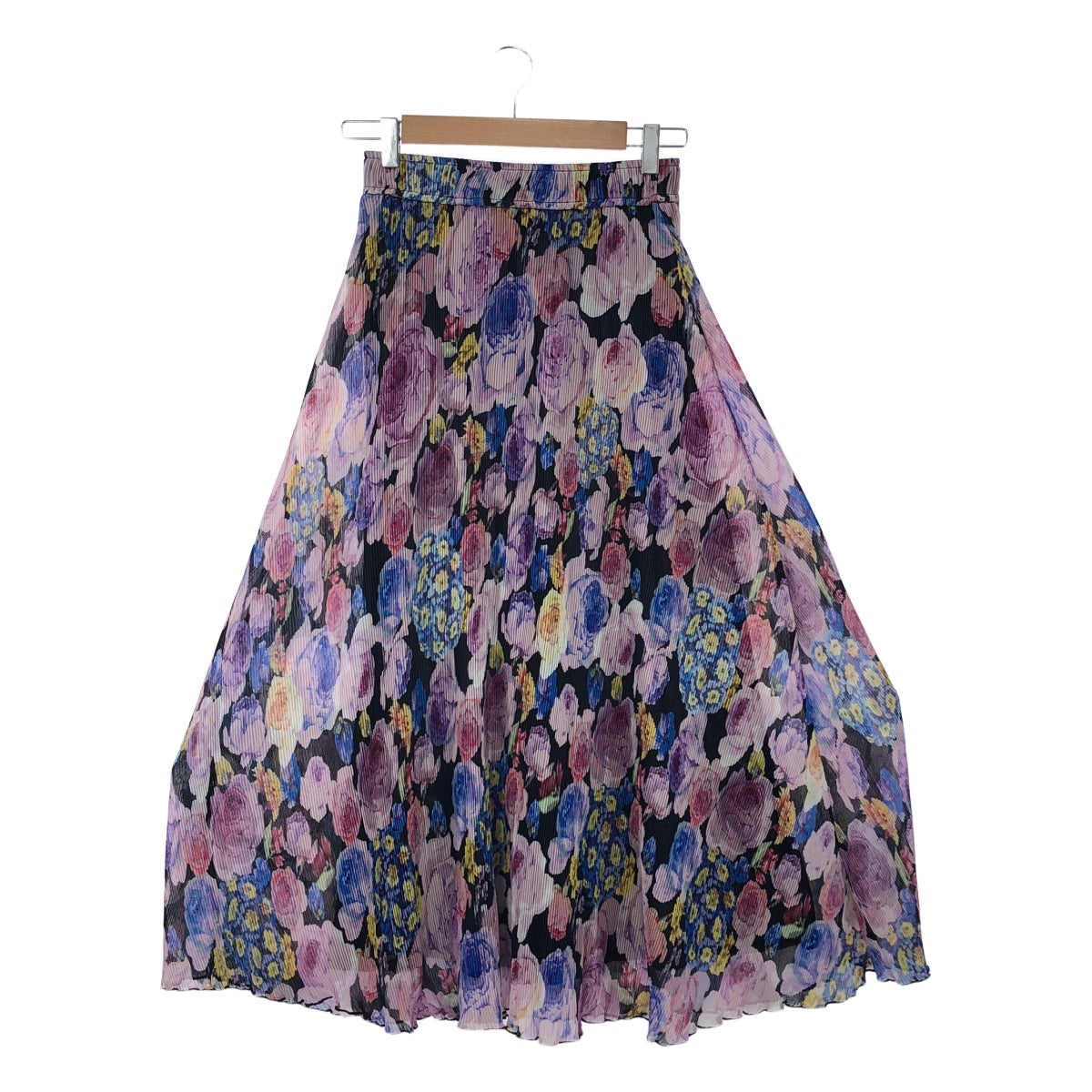 Ganni | All-over pattern georgette pleated flower print skirt / fully lined | 34 | Women's