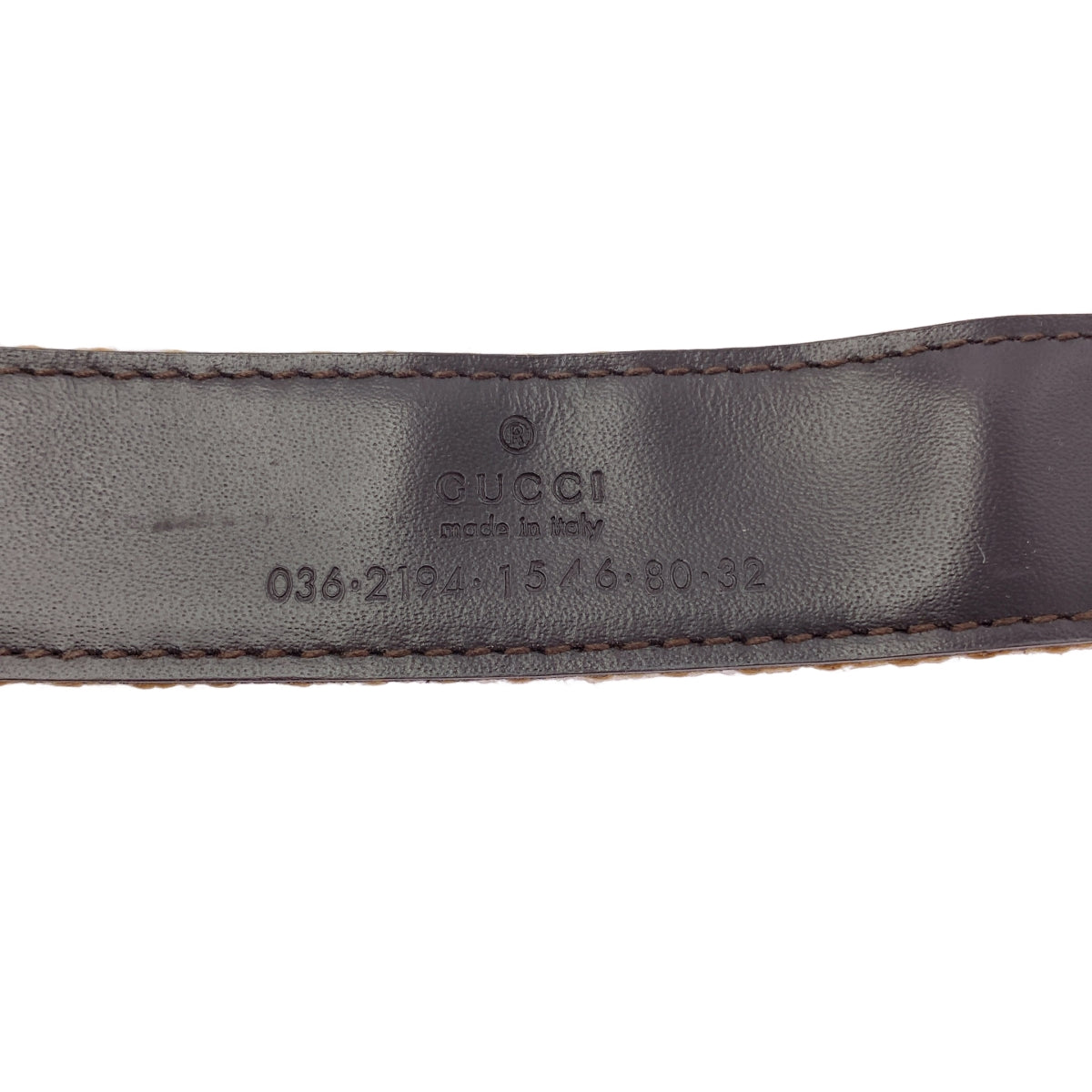 GUCCI | 帆布和皮革雪莉織帶腰帶 |