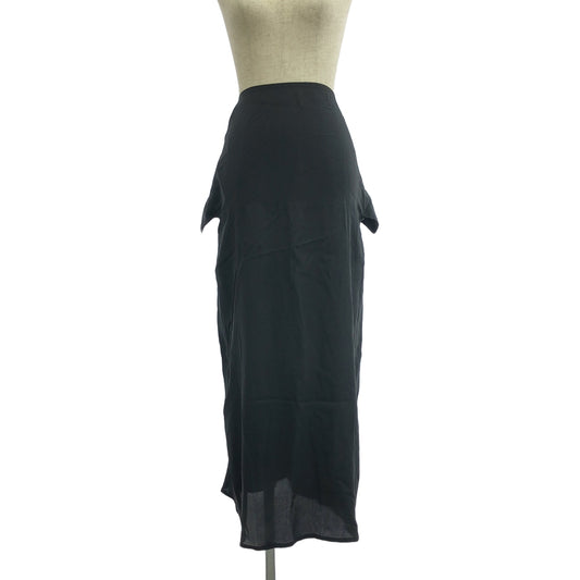 YOHJI YAMAMOTO +NOIR / ヨウジヤマモトプリュスノアール | シルク サイドポケット ロングスカート | 2 | レディース