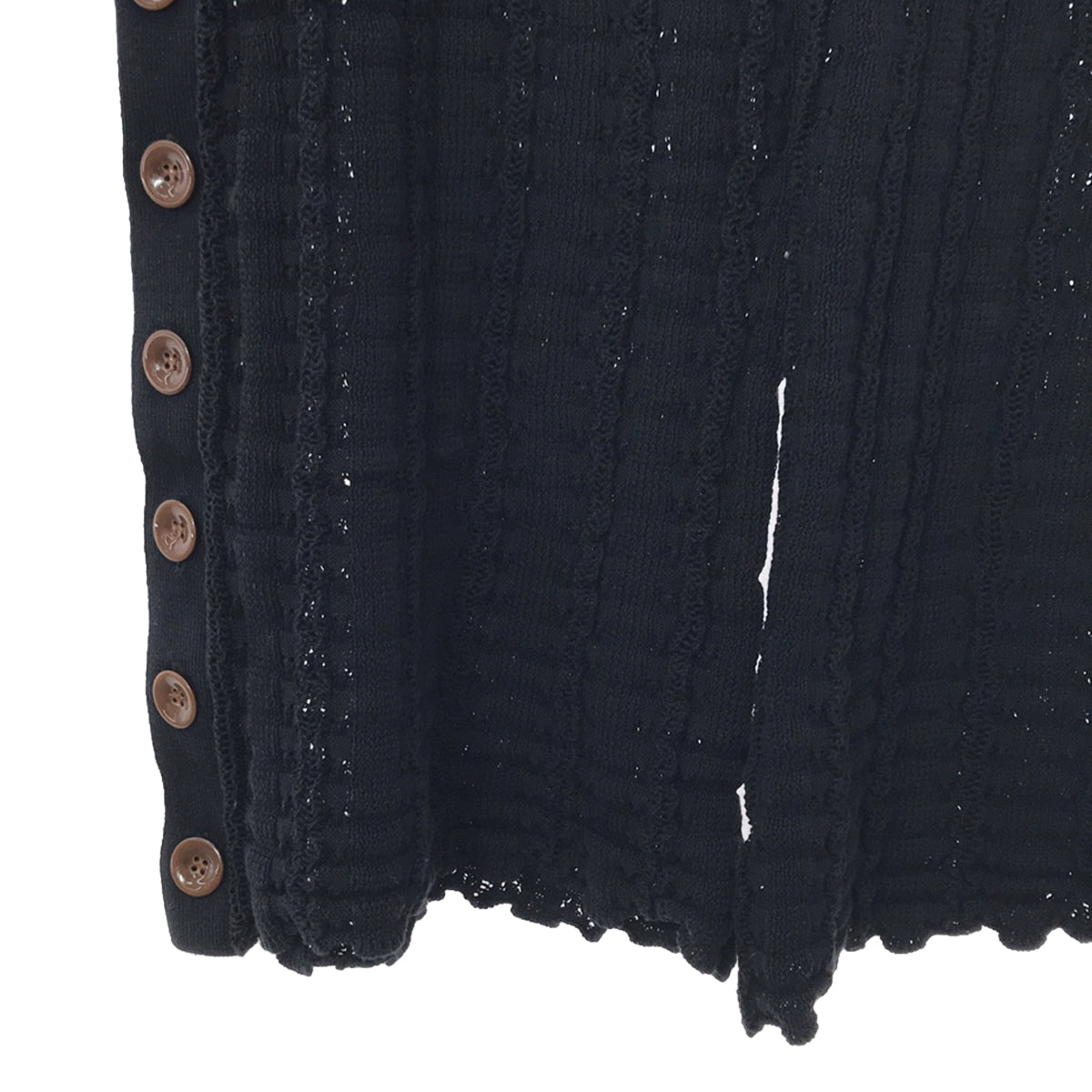 Uhr | Cotton Silk Crochet Knit Pants | Black | Women's