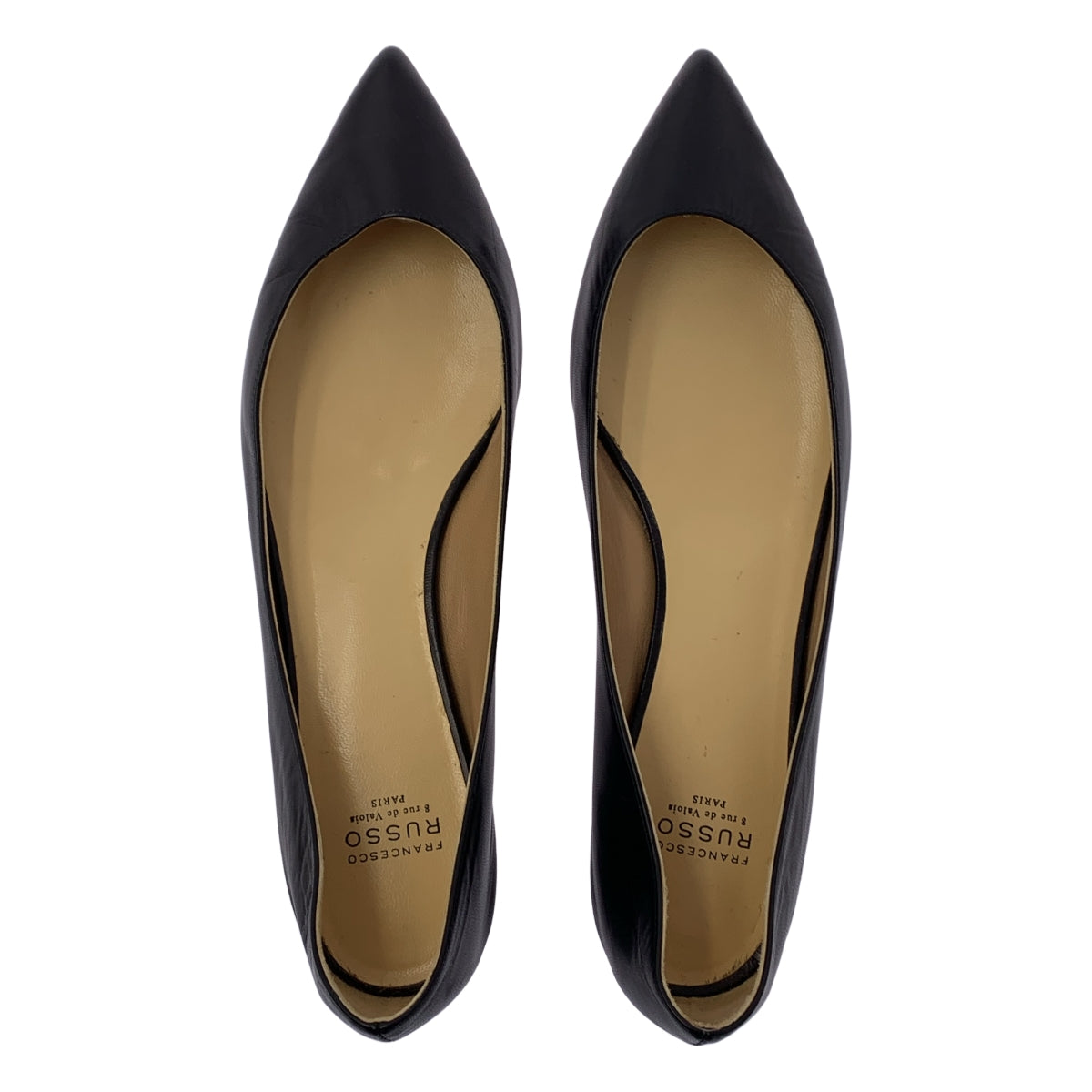 [品相良好] FRANCESCO RUSSO / Francesco Russo | 尖頭皮革高跟鞋 | 37.5 | 黑色 | 女款