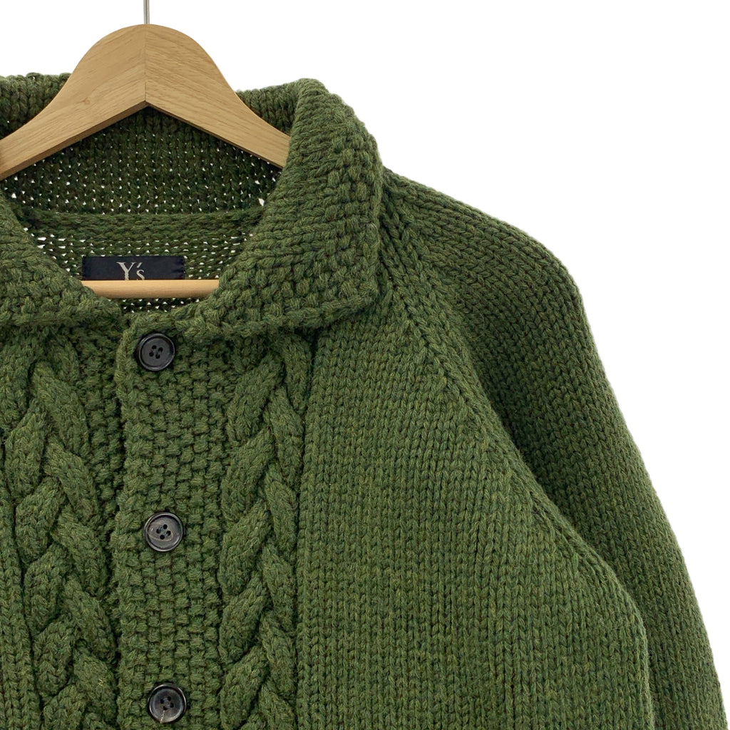 Y's / Y's Yohji Yamamoto | 2021 秋冬系列 | 羊毛考維坎絞花針織外套 |