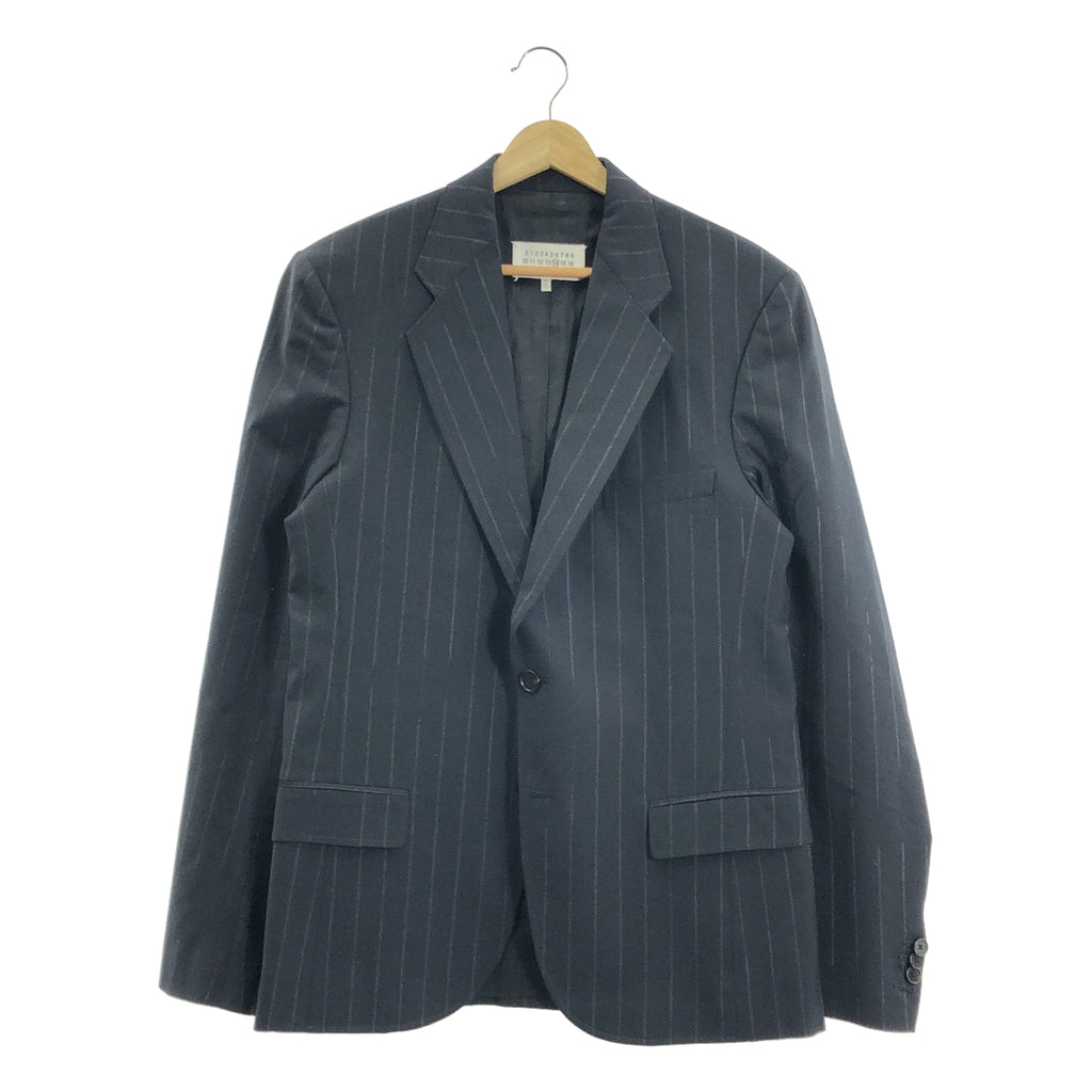 Maison Margiela / メゾンマルジェラ | 2017SS | STRIPE SUIT JACKET ウール ストライプ 2B テーラードジャケット | 48 | ネイビー | メンズ