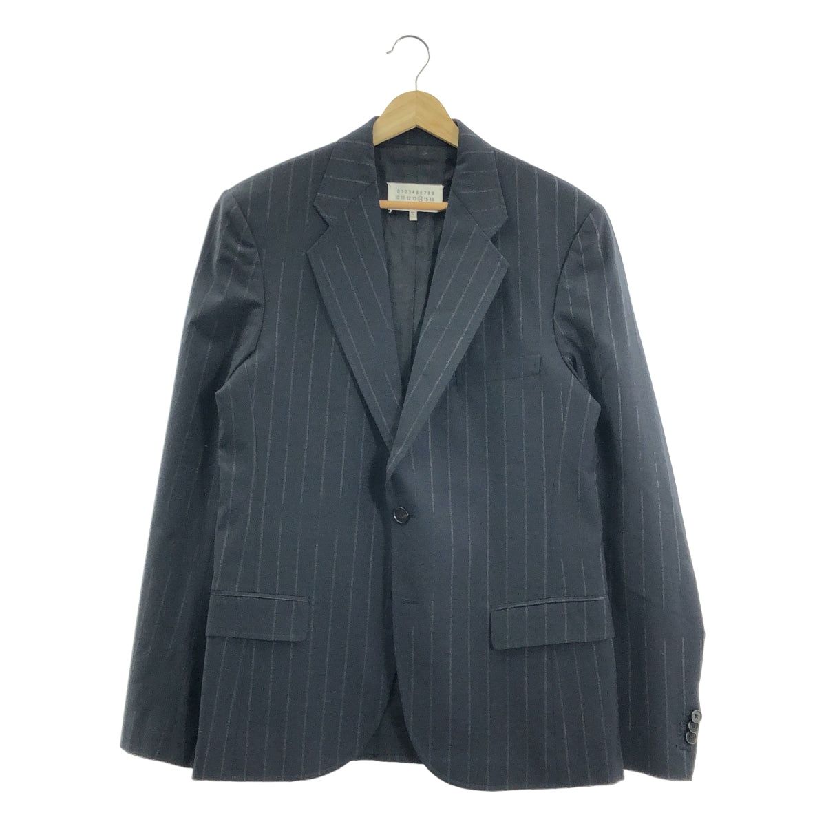 Maison Margiela / メゾンマルジェラ | 2017SS | STRIPE SUIT JACKET ウール ストライプ 2B テーラードジャケット | 48 | ネイビー | メンズ