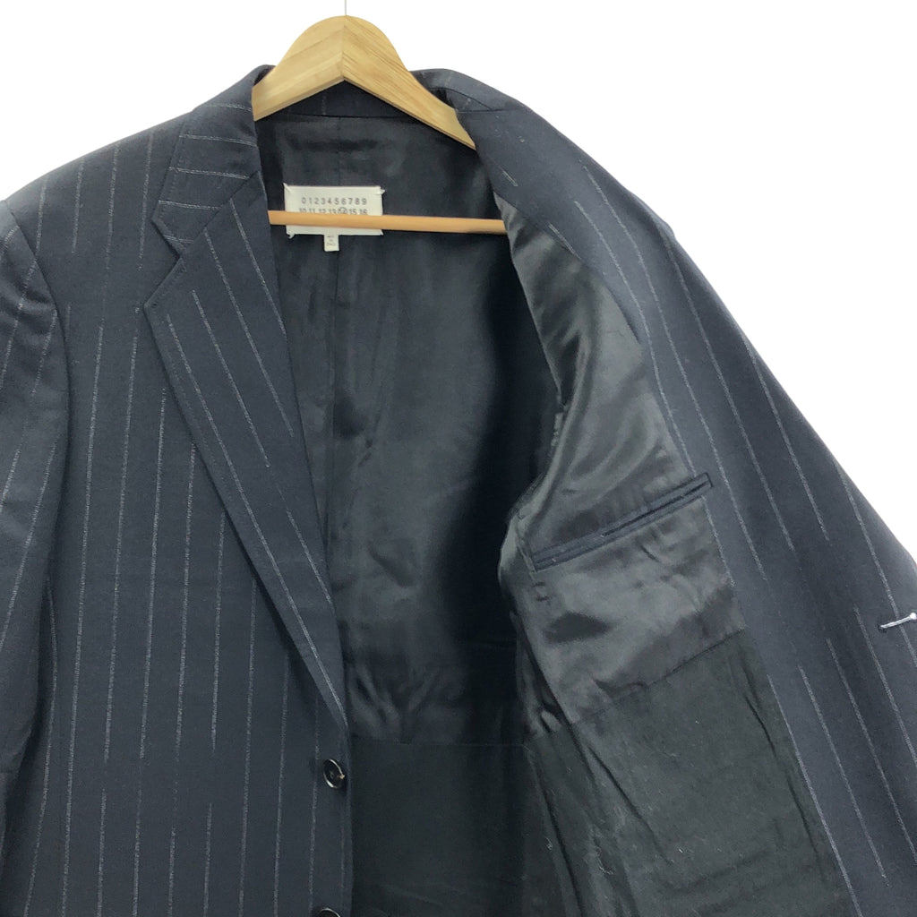 Maison Margiela / メゾンマルジェラ | 2017SS | STRIPE SUIT JACKET ウール ストライプ 2B テーラードジャケット | 48 | ネイビー | メンズ