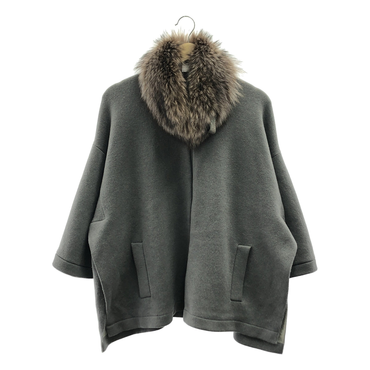 BRUNELLO CUCINELLI | 羊絨斗篷夾克配毛皮飾邊 | S碼 | 女款