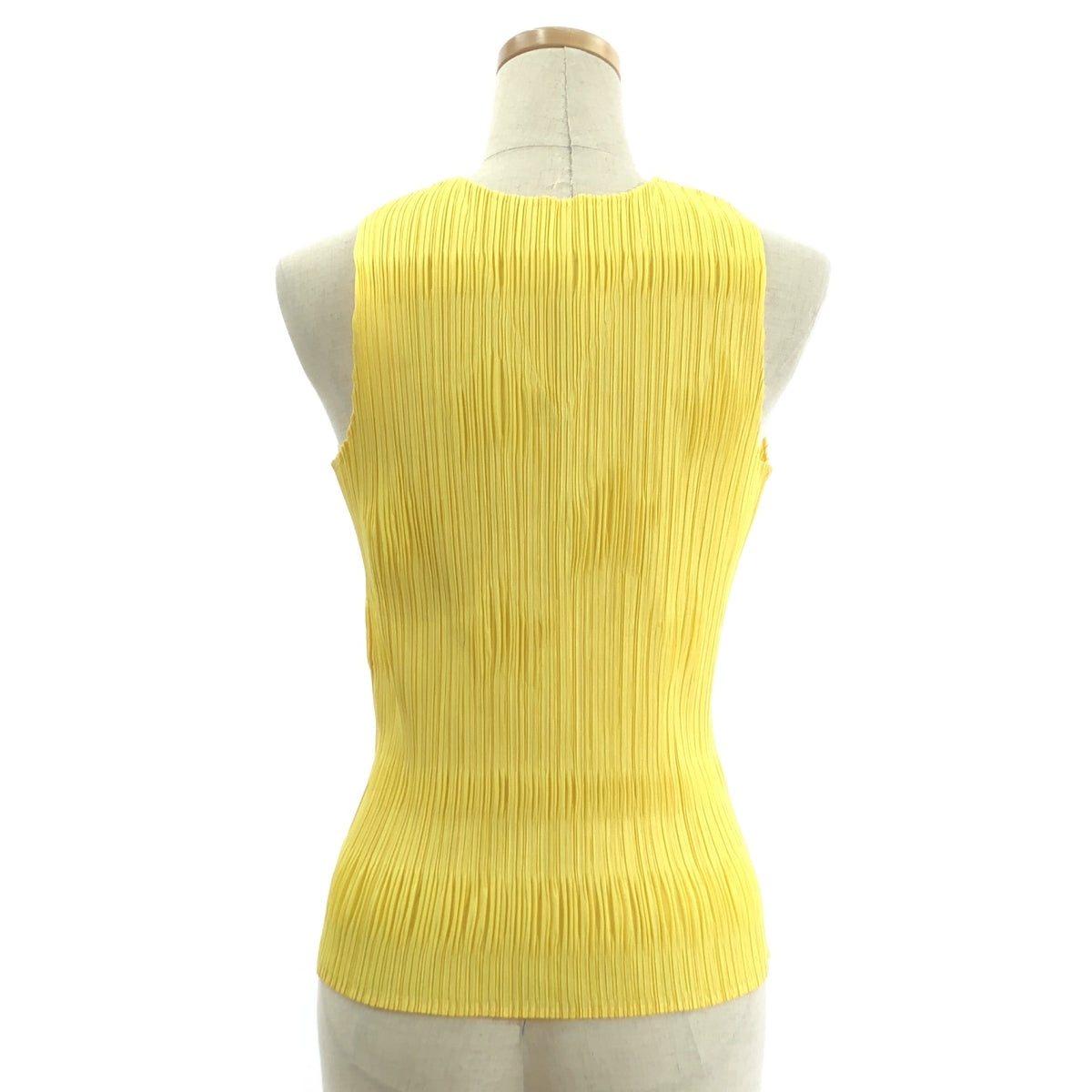【美品】  PLEATS PLEASE ISSEY MIYAKE / プリーツプリーズイッセイミヤケ | 星柄 スター エンボス ノースリーブ プルオーバー | 4 | イエロー | レディース