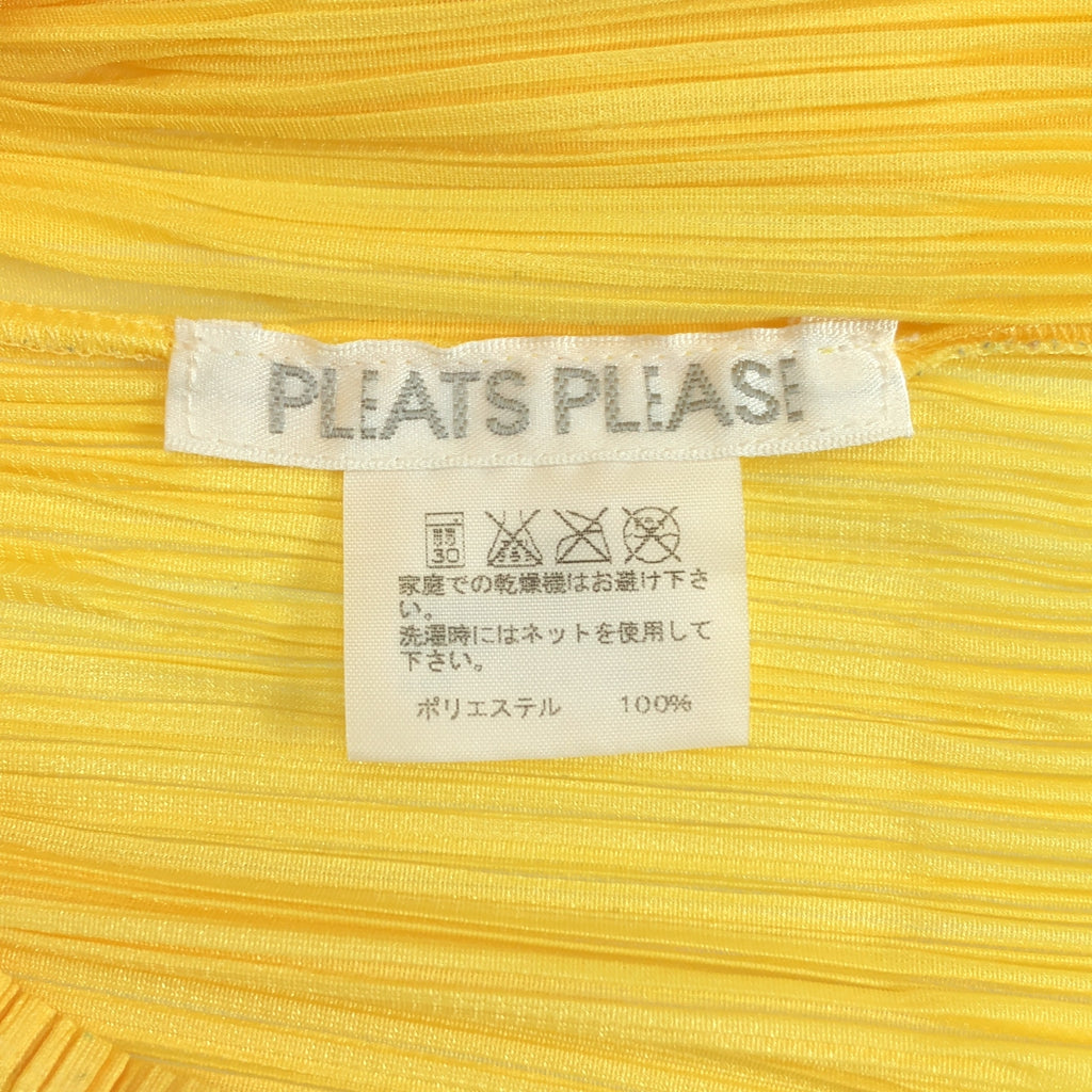【美品】  PLEATS PLEASE ISSEY MIYAKE / プリーツプリーズイッセイミヤケ | 星柄 スター エンボス ノースリーブ プルオーバー | 4 | イエロー | レディース