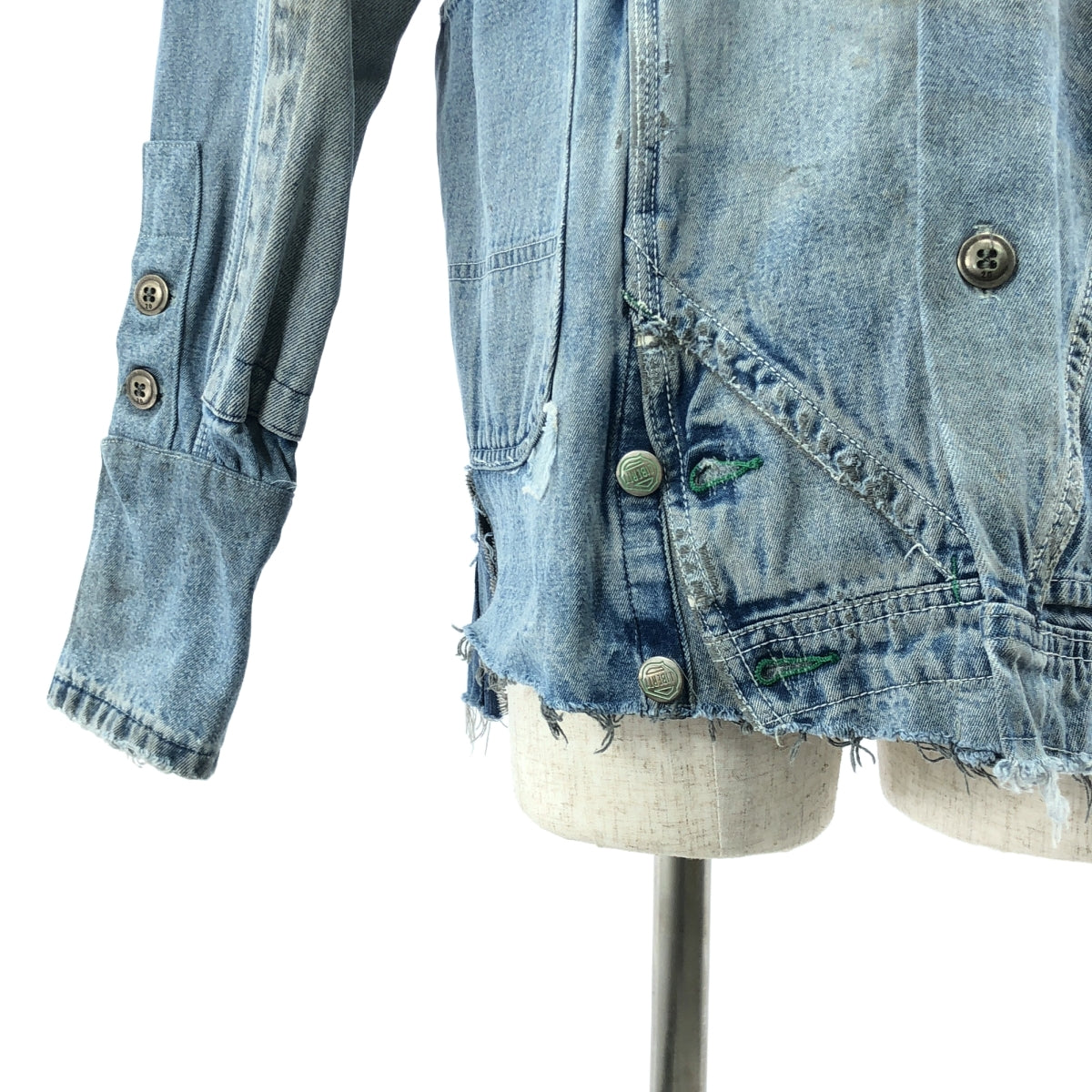 GREG LAUREN / グレッグローレン | OVERALL COLLARED BOXY DENIM / 再構築 デニム オーバー カバーオール ジャケット | 1 | インディゴ | メンズ