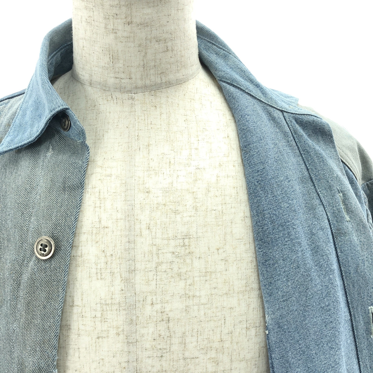 GREG LAUREN / グレッグローレン | OVERALL COLLARED BOXY DENIM / 再構築 デニム オーバー カバーオール ジャケット | 1 | インディゴ | メンズ