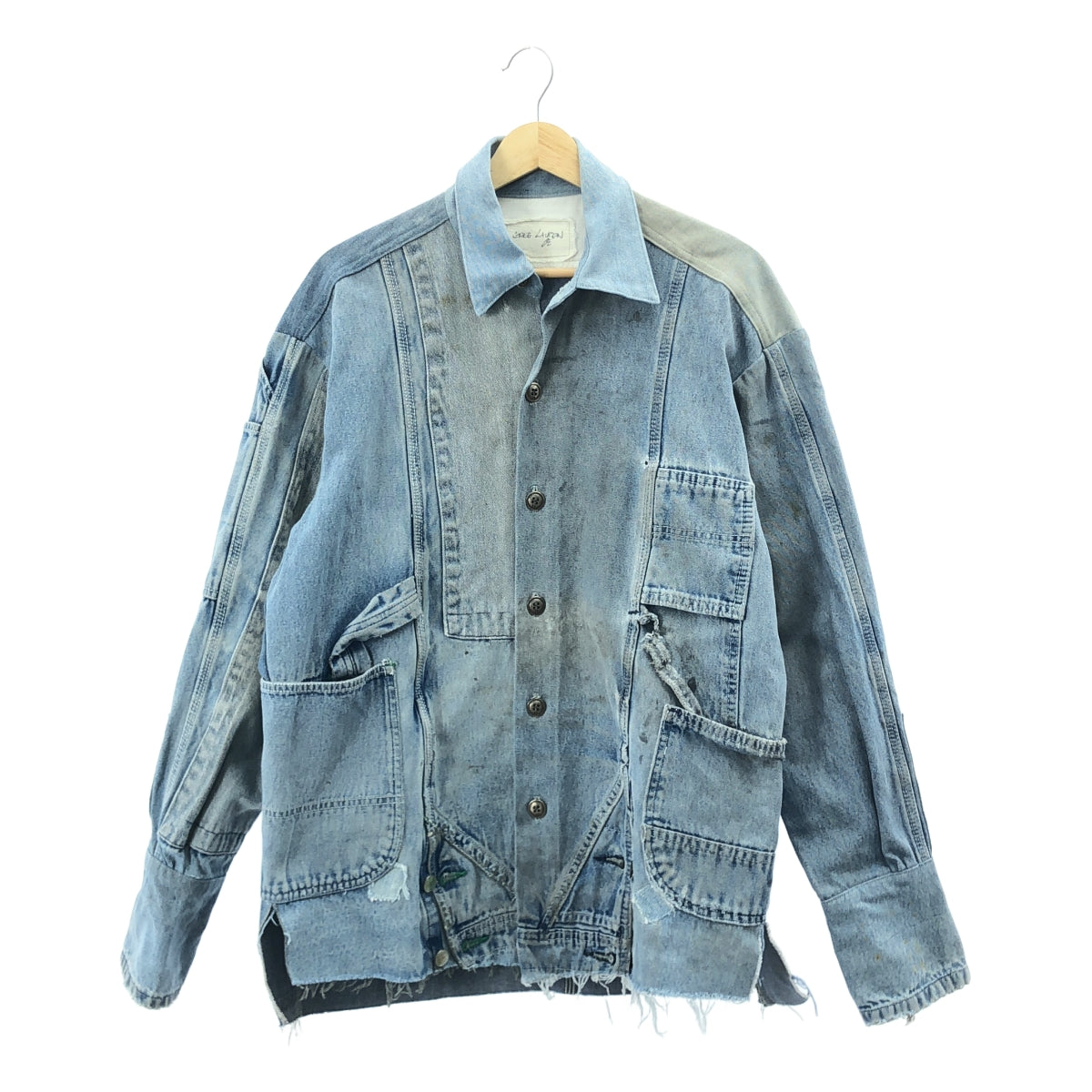 GREG LAUREN / グレッグローレン | OVERALL COLLARED BOXY DENIM / 再構築 デニム オーバー カバーオール ジャケット | 1 | インディゴ | メンズ