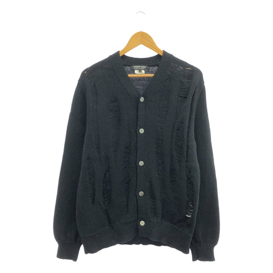 COMME des GARCONS HOMME DEUX / 컴데 갤슨 옴두 | 2018AW | 그런 지 울 니트 가디건 | L | 블랙 | 남성
