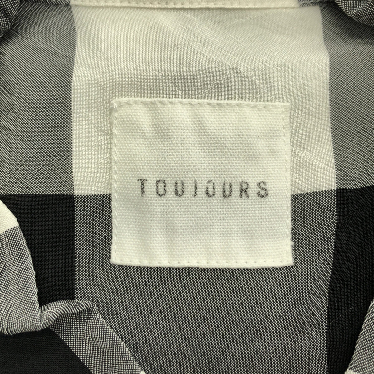 TOUJOURS | 格紋開領襯衫 | 尺寸 1 | 黑色/白色 | 女款