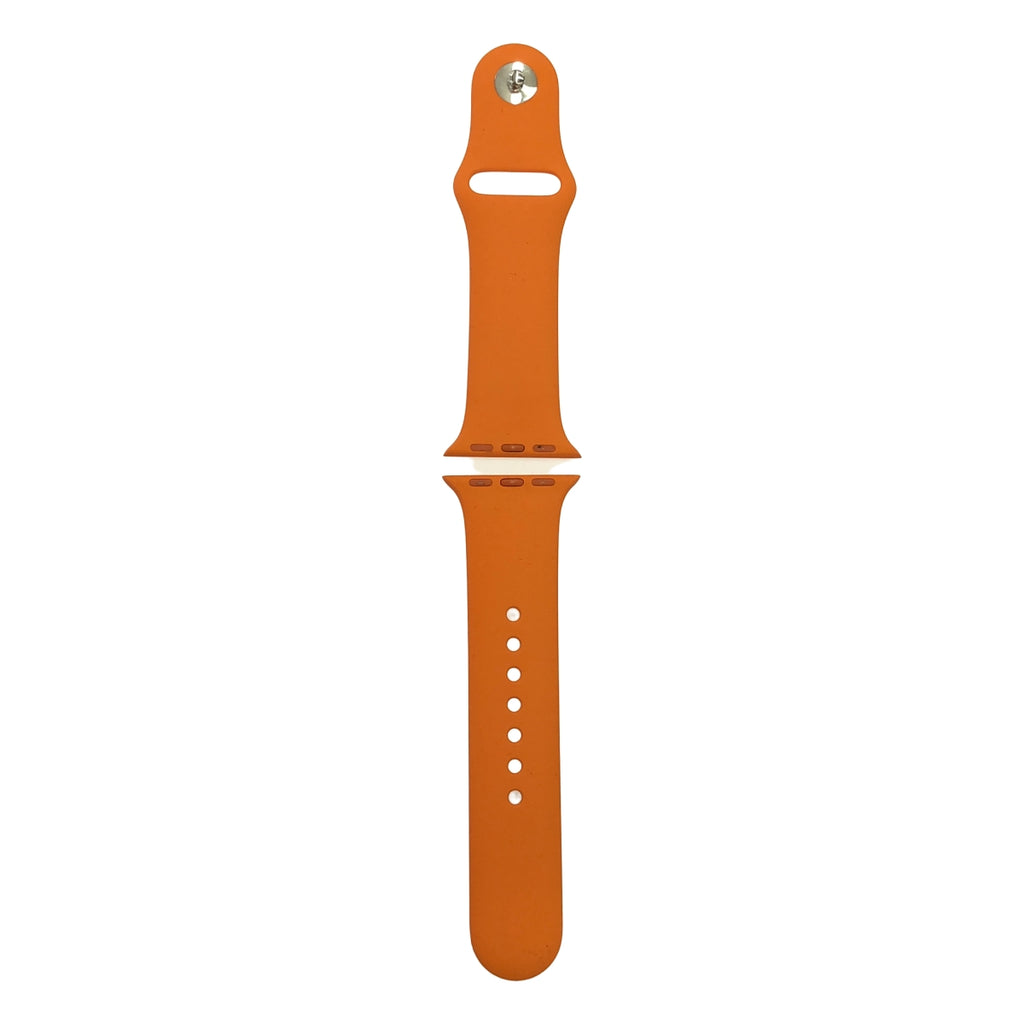 【미품】 HERMES / 헤르메스 | Apple Watch Apple Watch / 41MM 실리콘 밴드 교체 벨트 세리에 버튼 | S/M | 오렌지