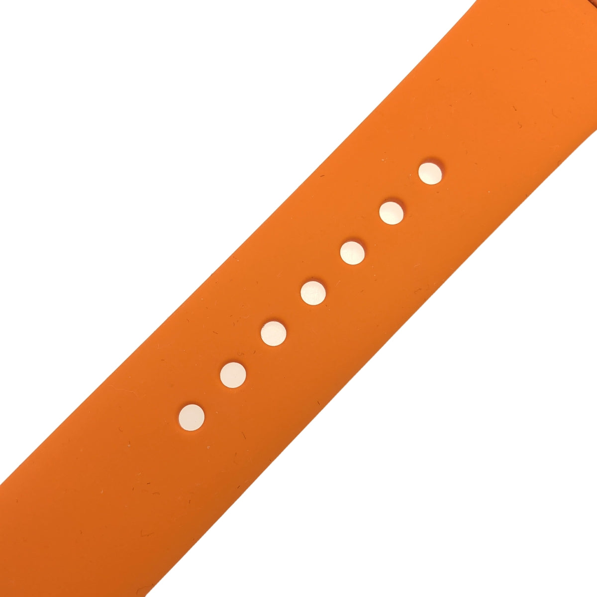 【美品】  HERMES / エルメス | Apple Watch アップルウォッチ / 41MM シリコンバンド 替えベルト セリエボタン | S/M | オレンジ