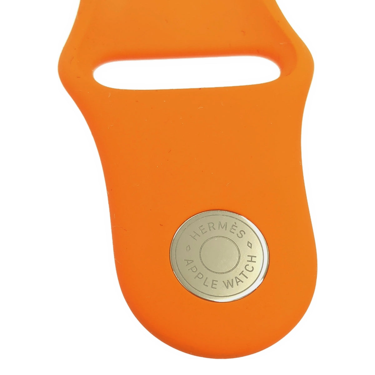 【美品】  HERMES / エルメス | Apple Watch アップルウォッチ / 41MM シリコンバンド 替えベルト セリエボタン | S/M | オレンジ