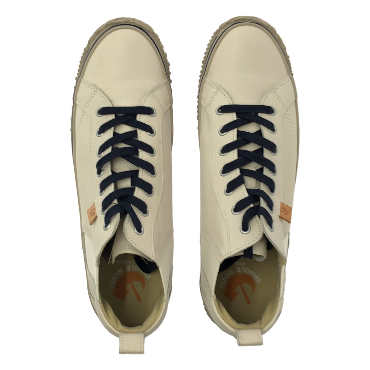 【成色極佳】SPINGLE MOVE | 皮革側邊鬆緊帶運動鞋 | 43碼 | 白色 | 男款