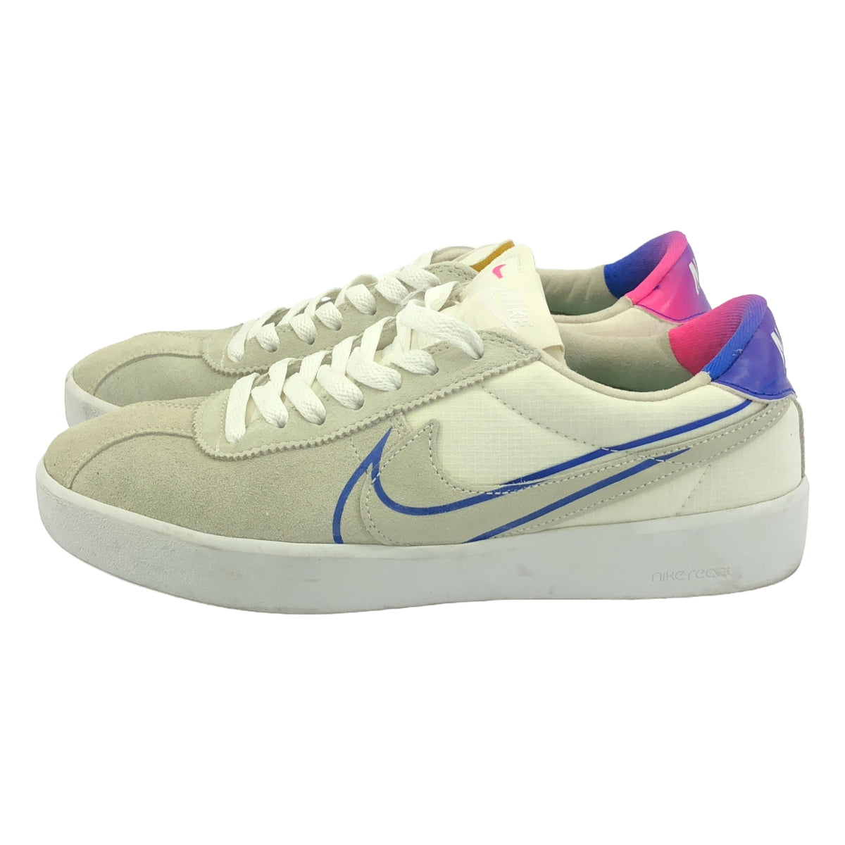 NIKE | SB BRUIN REACT / CV5980-100 Skateboarding Bruin React Sneakers | 25.5 | White/Pink/Blue | Men's