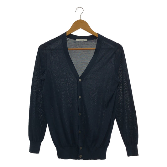 SLOANE | 18G Jersey Silk V-neck Cardigan | 1 | Navy | Women's