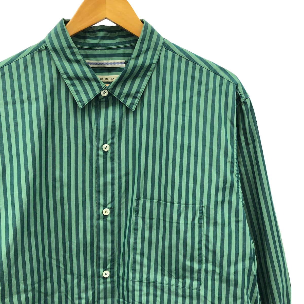 Cristaseya / Cristaseya | 2022SS | CLASSIC COLLAR SHIRT | XL | Green Stripe | Men's