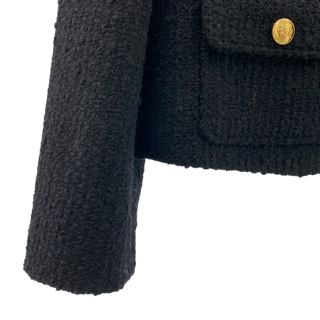 CELINE / セリーヌ | ブークレツイード 金ボタン ノーカラー ジャケット | 34 | レディース