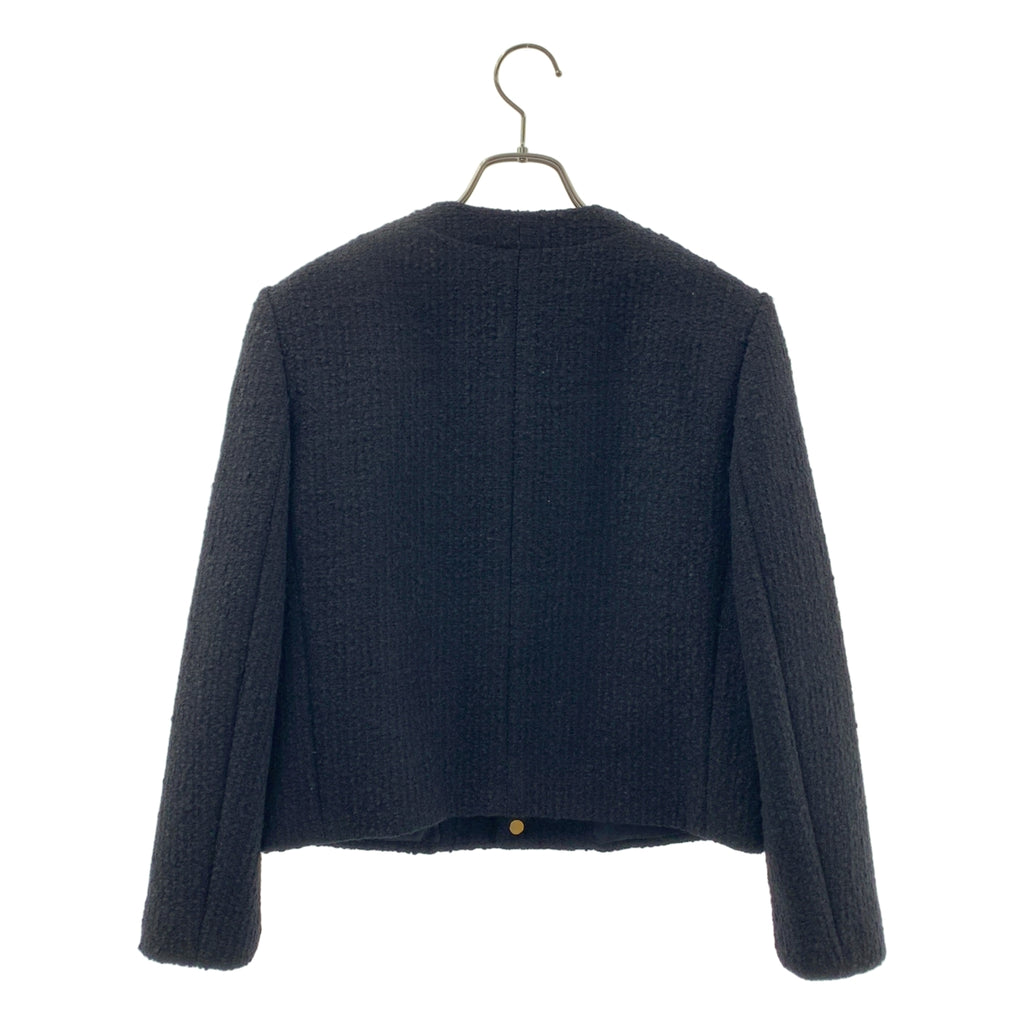 CELINE / セリーヌ | ブークレツイード 金ボタン ノーカラー ジャケット | 34 | レディース