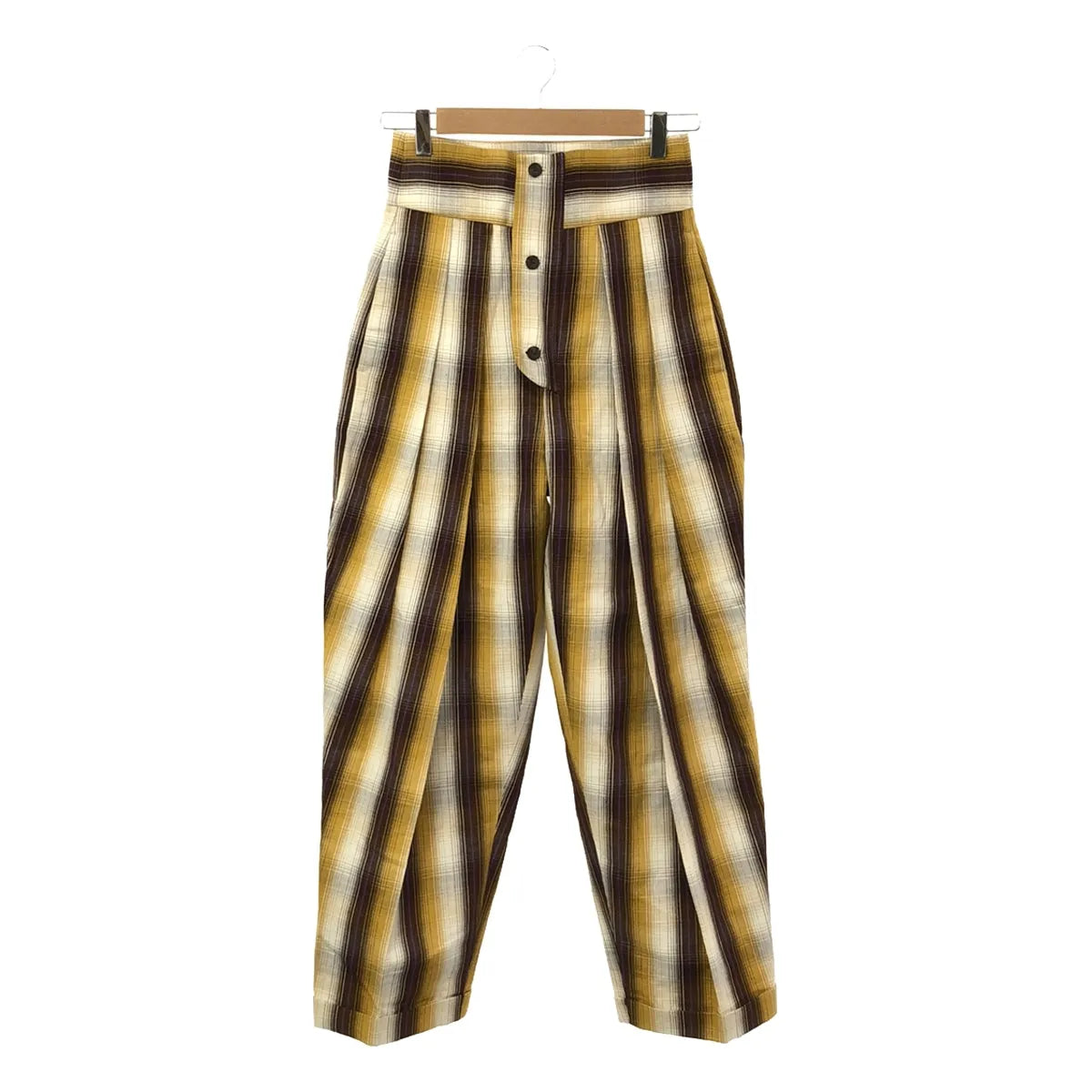 MIOSMOKEY / 미오즈모키 | 체크 롤업 2 택 팬츠 | 36 | 멀티 컬러 | 여성