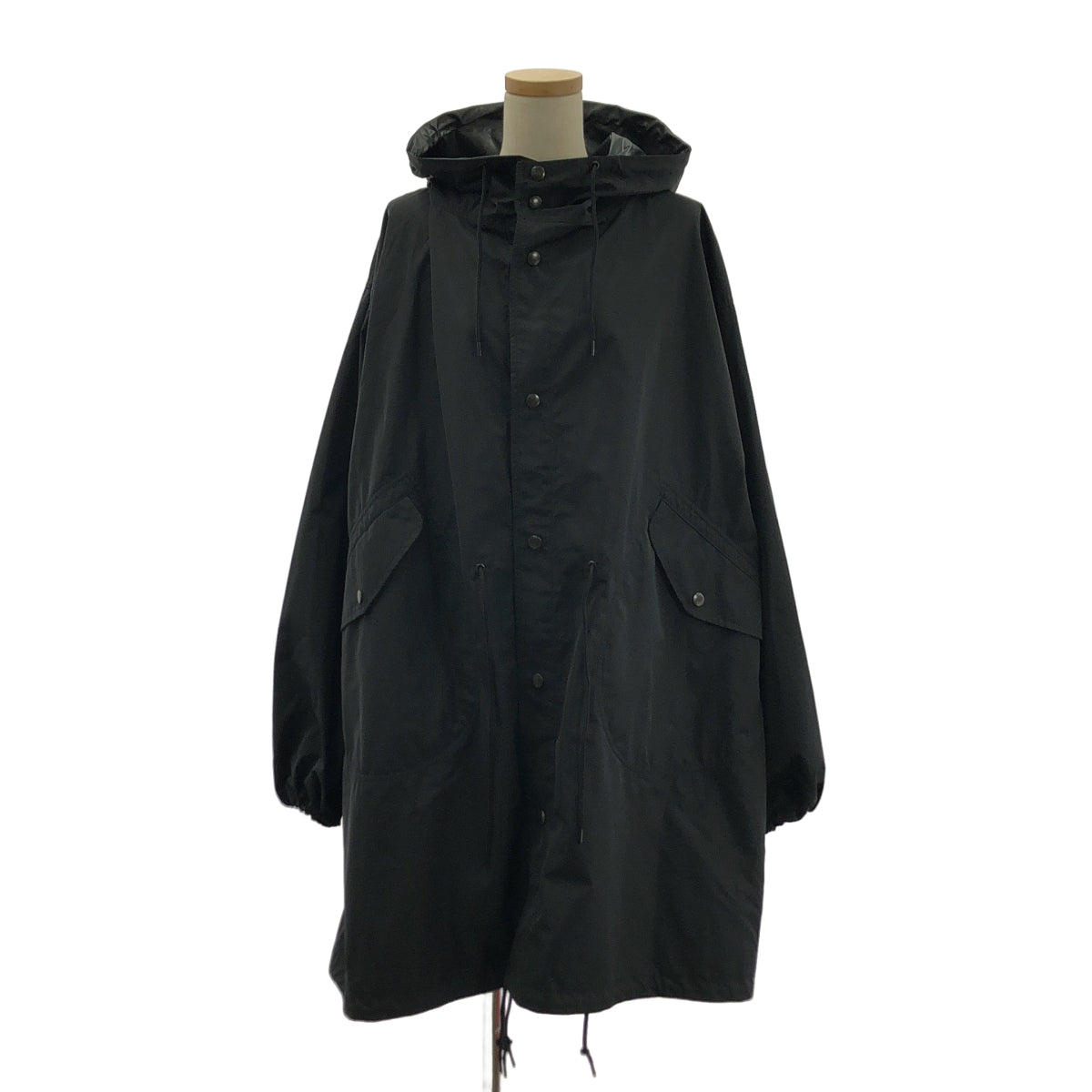 JUNYA WATANABE COMME des GARCONS / ジュンヤワタナベ | 2024SS | ポリエステル オーバーシルエット ドローストリング モッズコート フーディ | XS | レディース