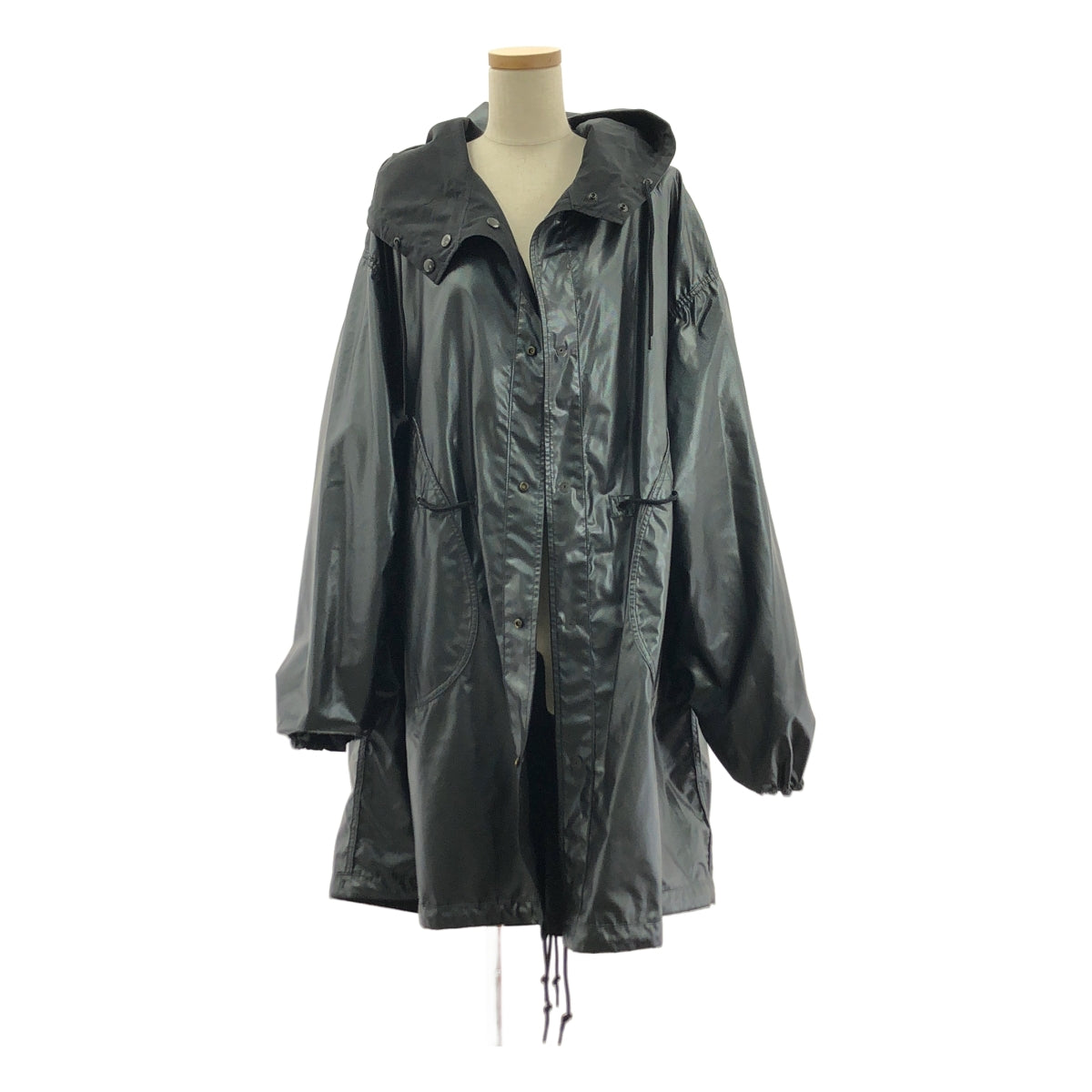 JUNYA WATANABE COMME des GARCONS / ジュンヤワタナベ | 2024SS | ポリエステル オーバーシルエット ドローストリング モッズコート フーディ | XS | レディース