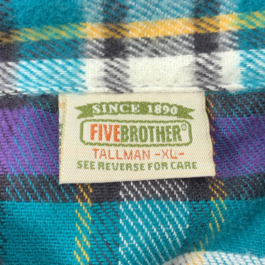 FIVE BROTHER / ファイブブラザー | 1990s | ヴィンテージ USA製 コットンフランネル チェックシャツ | XL | メンズ