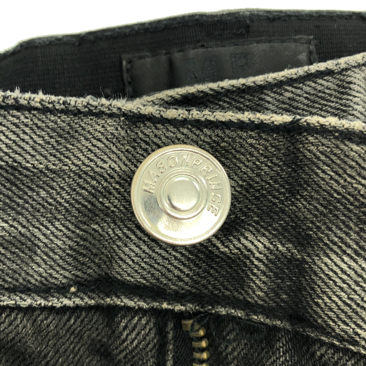 MASONPRINCE / メイソンプリンス | レザーパッチ ブラックデニム パンツ |