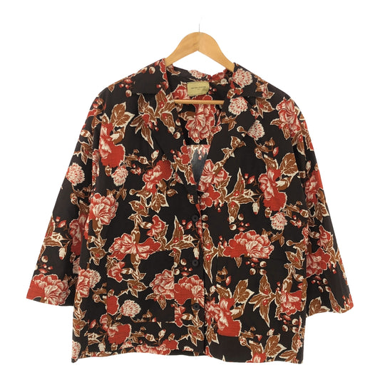 [New] UNITED ARROWS | Cotton flower print shirt | Size 38 | Brown | Women's