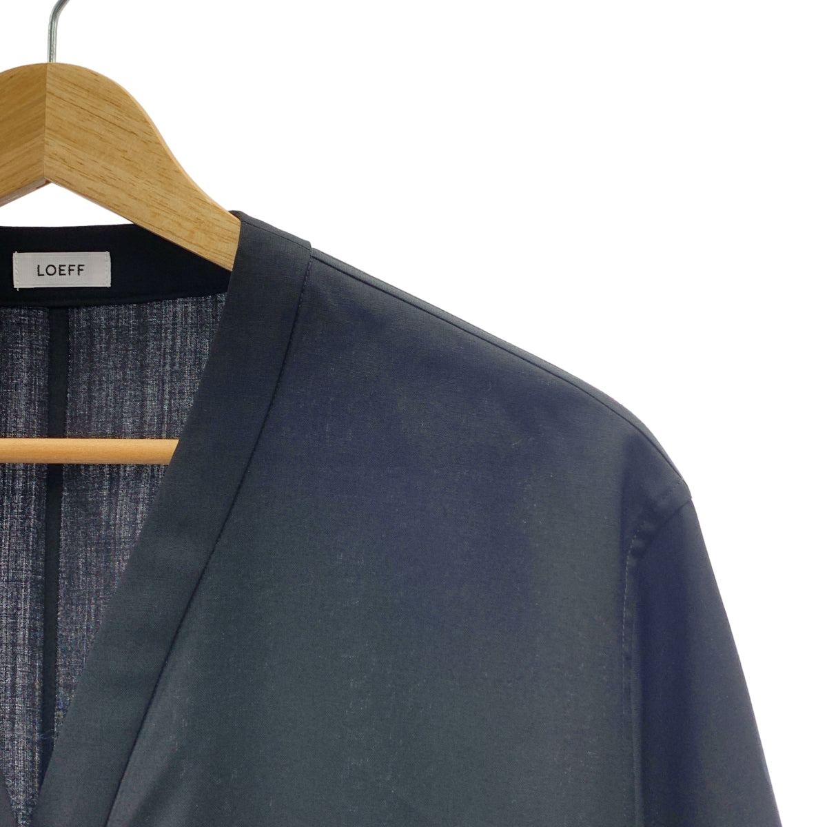 【新品】  LOEFF / ロエフ | Vネック ウール 長袖 ワンピース | 0 | ブラック | レディース