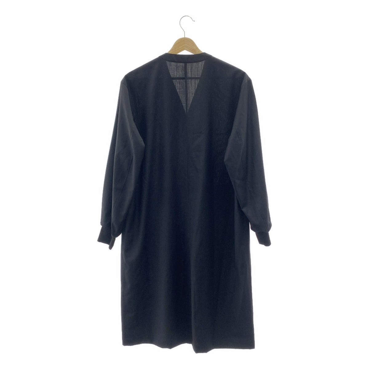 【新品】  LOEFF / ロエフ | Vネック ウール 長袖 ワンピース | 0 | ブラック | レディース