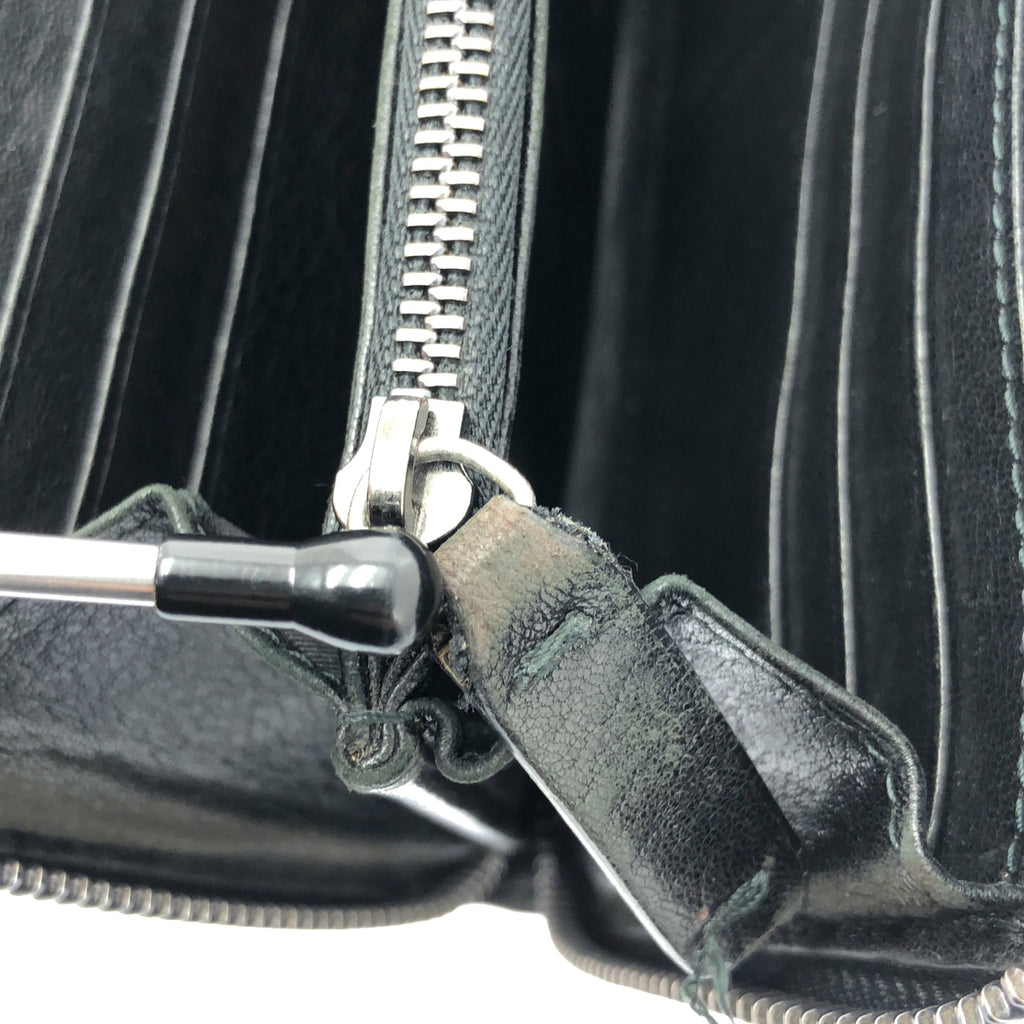 JIMMY CHOO / ジミーチュウ | レザー スタッズ レインボー ラウンドジップ  ウォレット 長財布 / ユニセックス | ブラック | メンズ