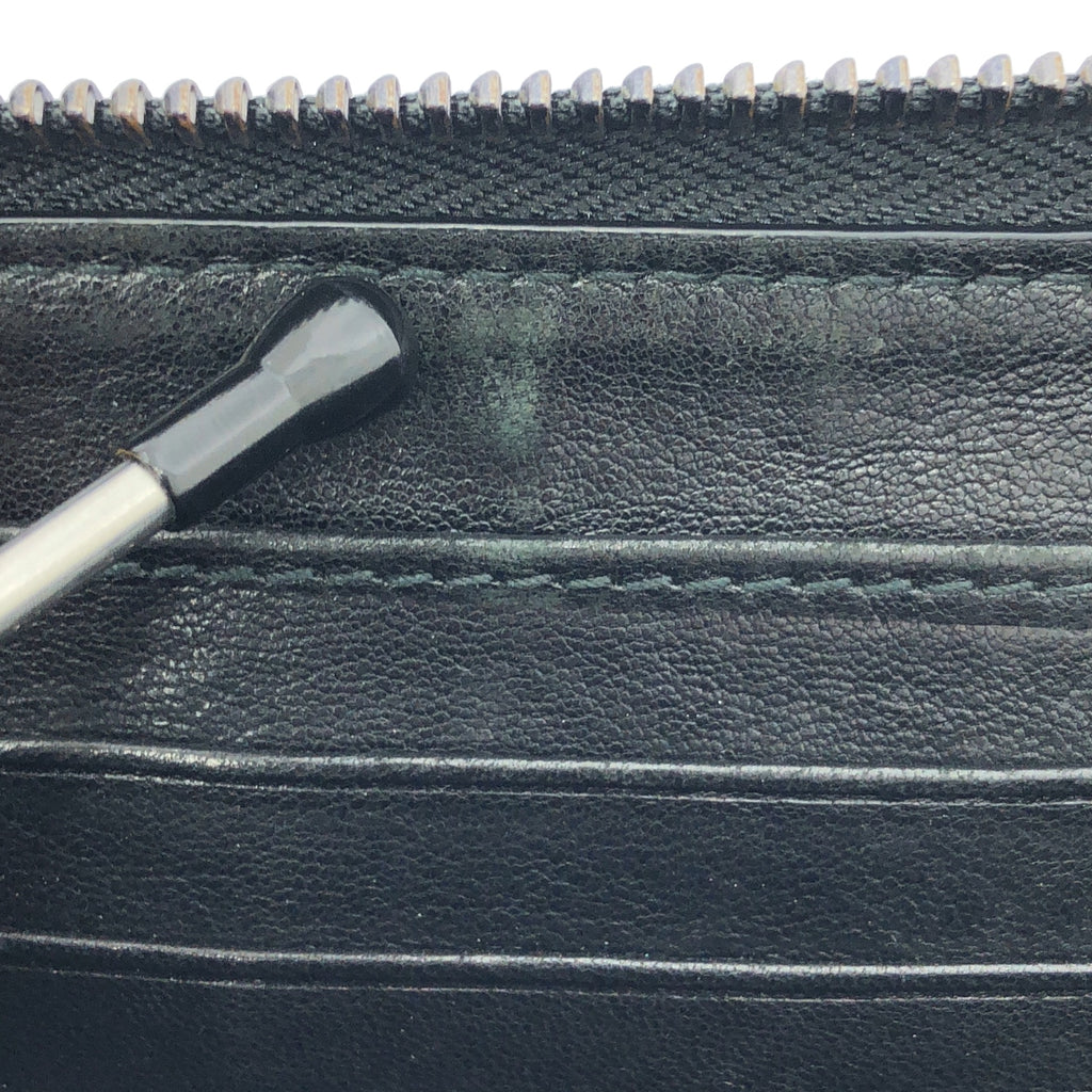 JIMMY CHOO / ジミーチュウ | レザー スタッズ レインボー ラウンドジップ  ウォレット 長財布 / ユニセックス | ブラック | メンズ
