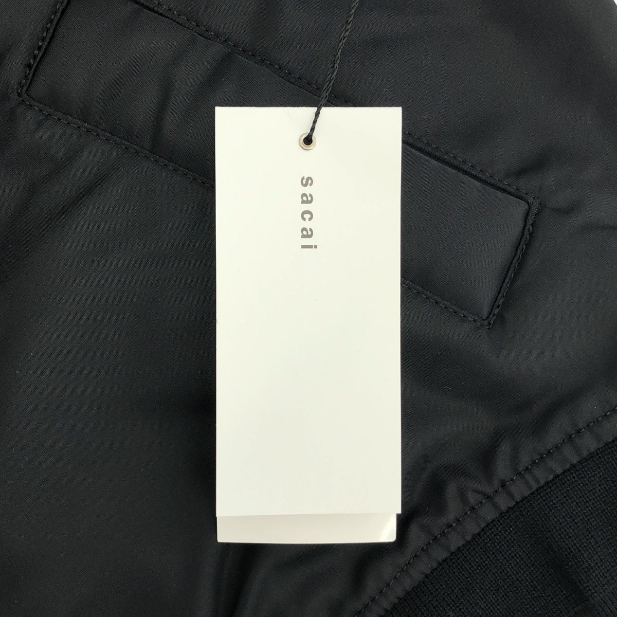 【미품】 sacai / 사카이 | 2024SS | Nylon Twill Blouson 나일론 플레어 슬리브 블루존 | 1 | 블랙 | 여성
