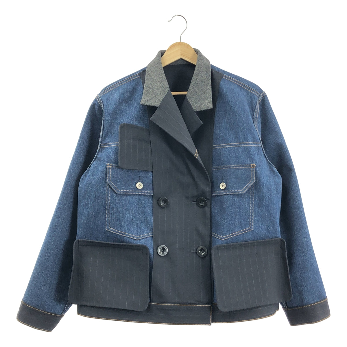 sacai / サカイ | 2024SS | Chalk Stripe Bonding Jacket リバーシブル ボンディング ジャケット | 1 | レディース