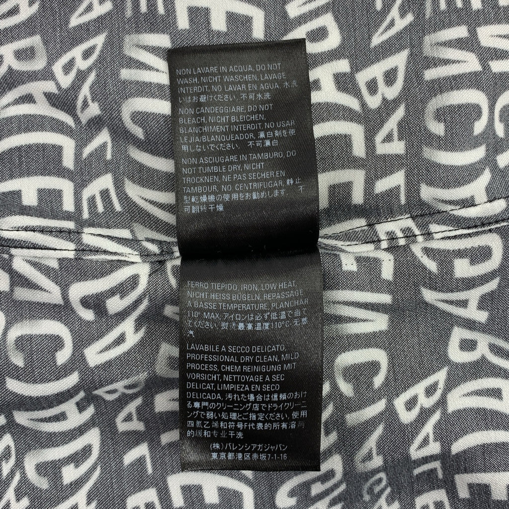 BALENCIAGA / バレンシアガ | ツイストレターロゴ 総柄 オーバーサイズ シャツ | 36 | レディース