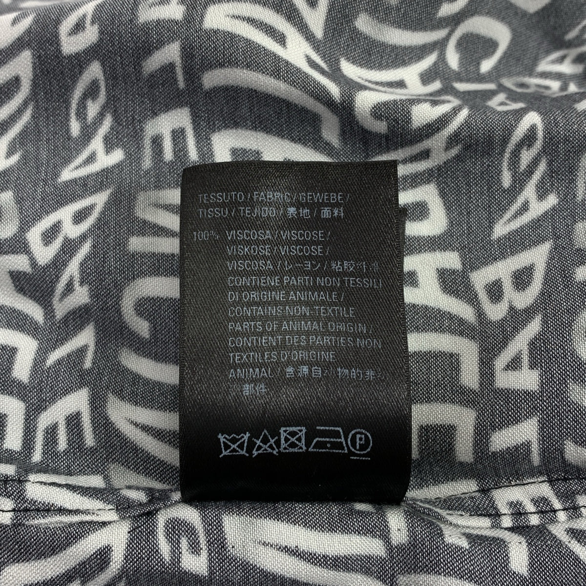 BALENCIAGA / バレンシアガ | ツイストレターロゴ 総柄 オーバーサイズ シャツ | 36 | レディース