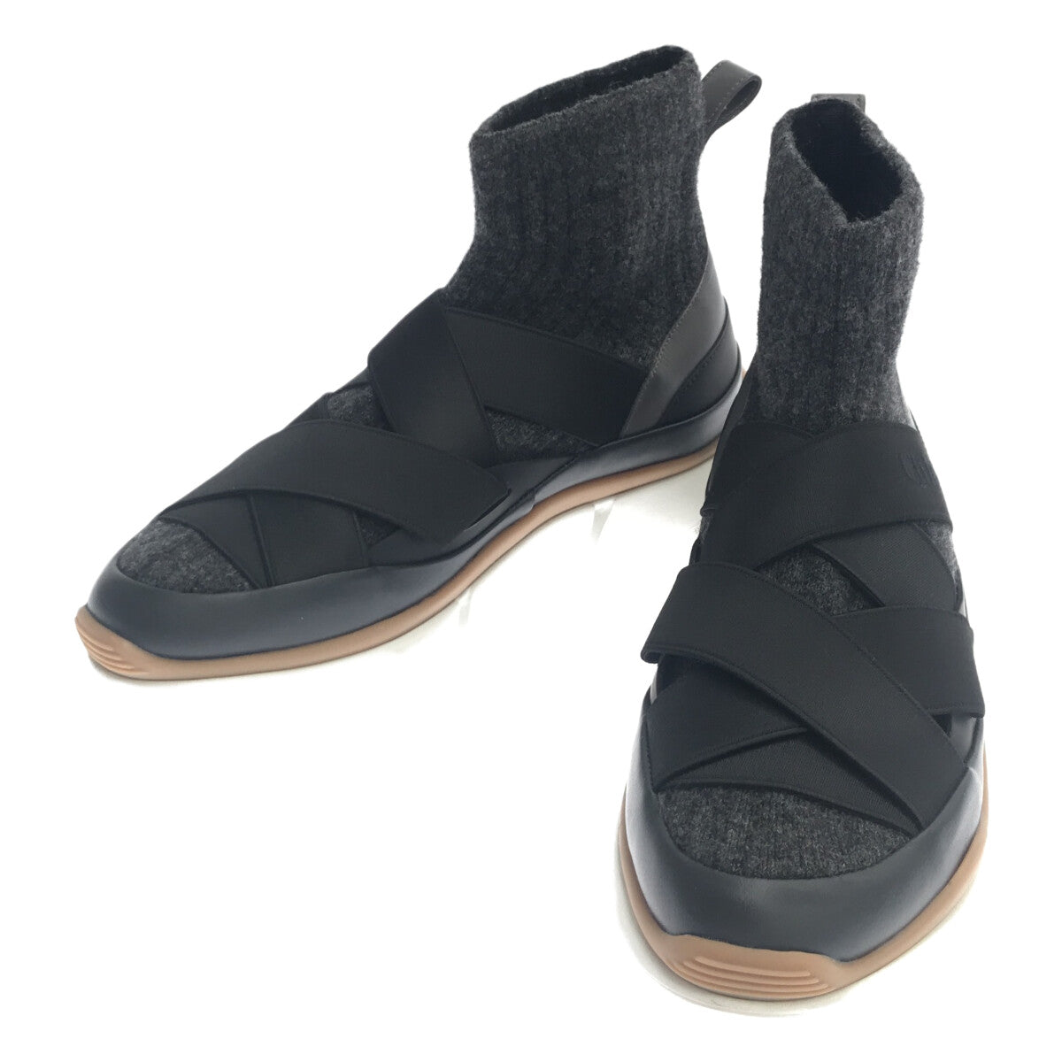 [狀況良好] Chloe |交叉帶針織靴 |尺寸 38 |灰色 |女性的