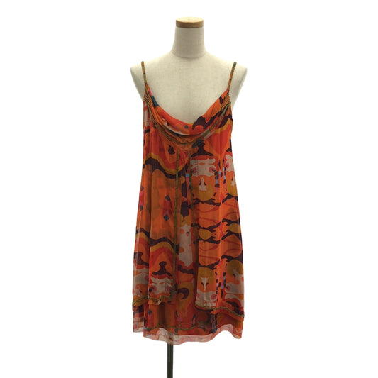 DIANE VON FURSTENBERG / ダイアンフォンファステンバーグ | silk 100％ / シルク 総柄 ビジュー 装飾 ドレス ワンピース / 裏地付き | 0 | レディース