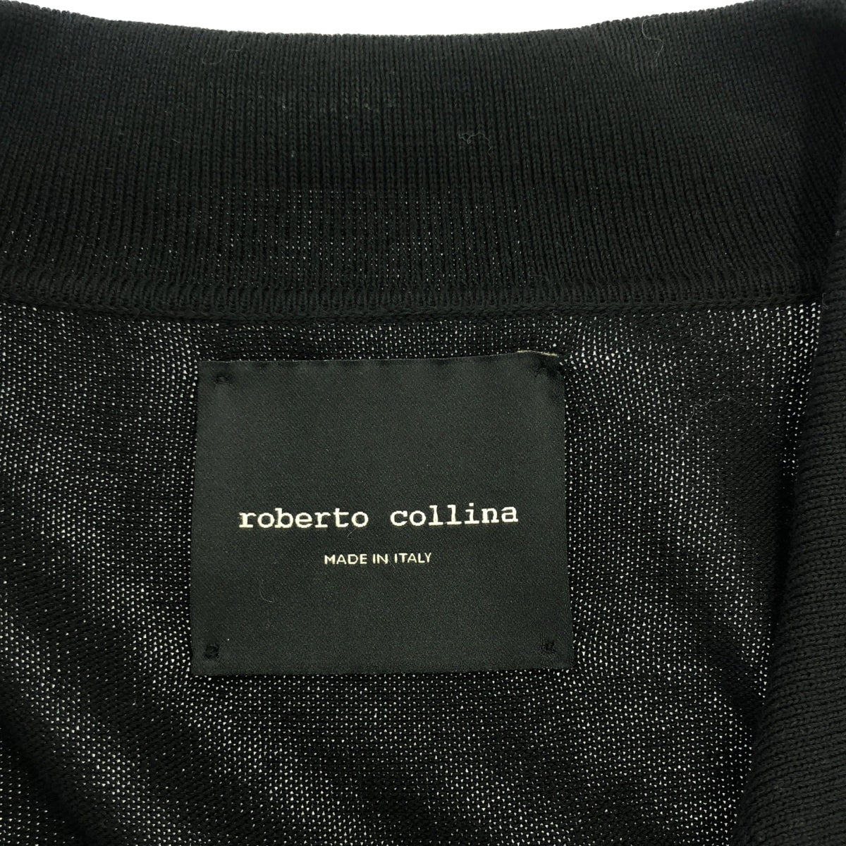 ROBERTO COLLINA / ロベルトコリーナ | ハーフジップ 長袖 コットンニット | M | ブラック | メンズ