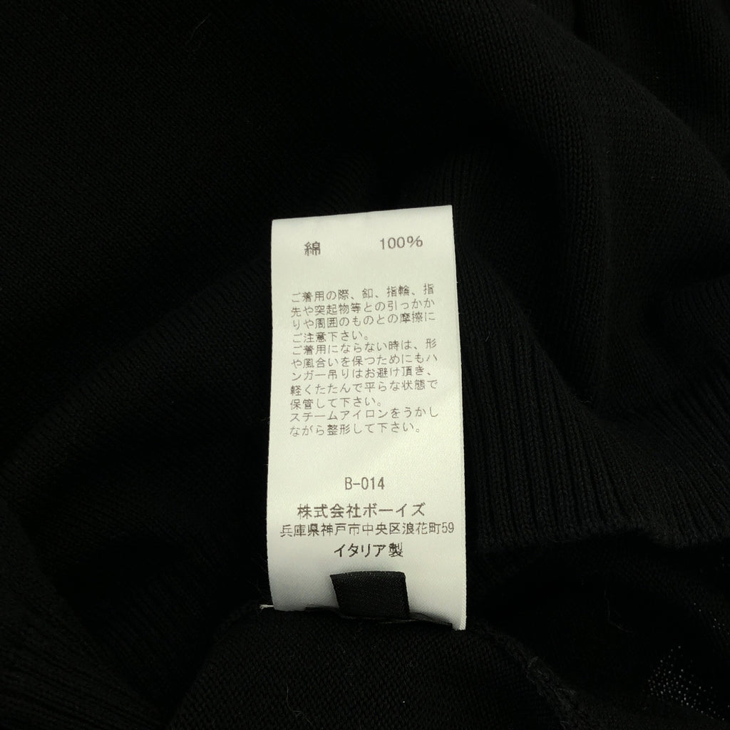 ROBERTO COLLINA / ロベルトコリーナ | ハーフジップ 長袖 コットンニット | M | ブラック | メンズ
