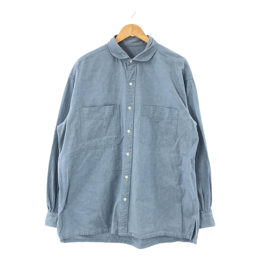 PORTER CLASSIC | Round Collar Chambray Shirt | Size 3 | Blue | Women's