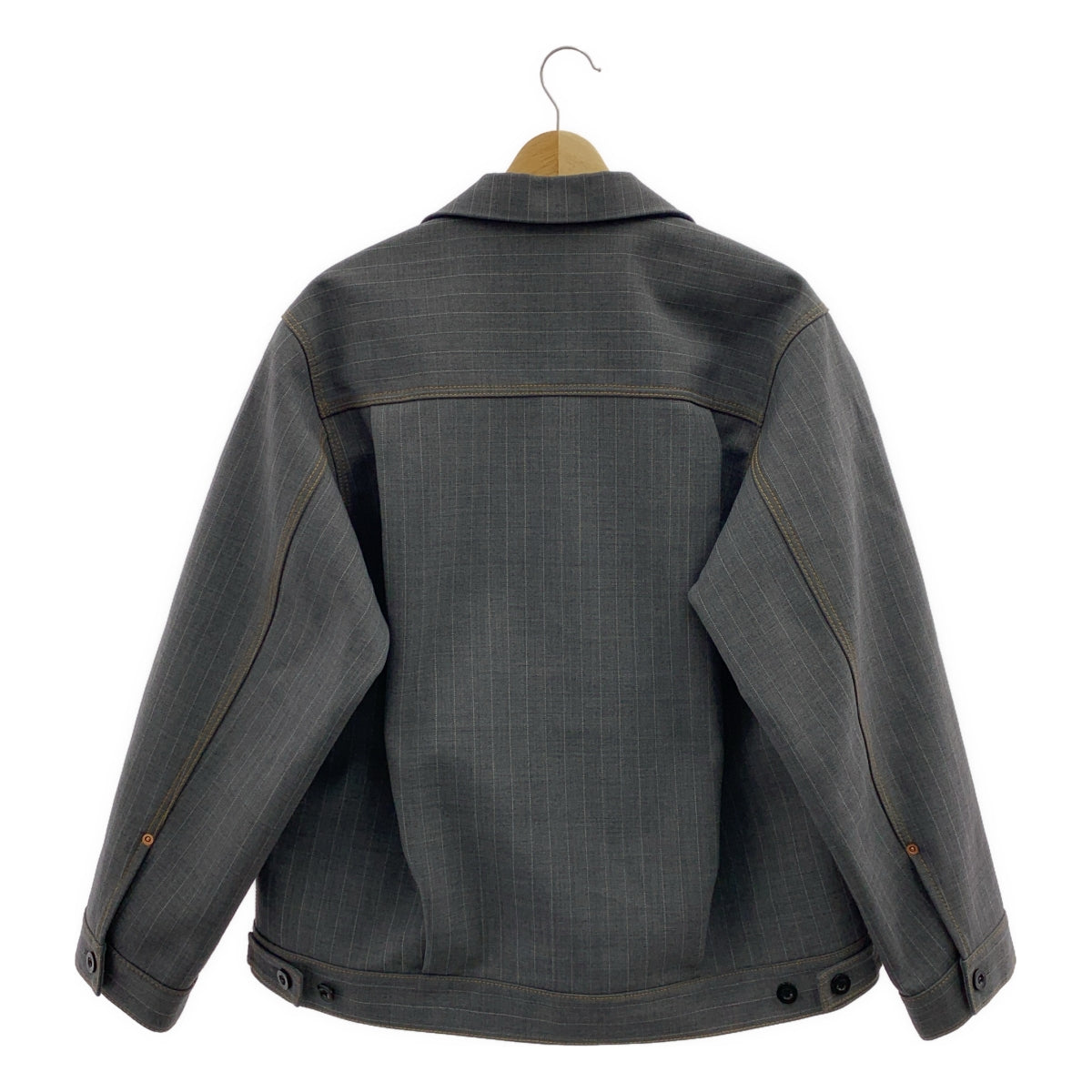 sacai | 2024SS | 粉筆條紋黏合夾克，雙面條紋牛仔夾克 | 尺寸 2 | 男款