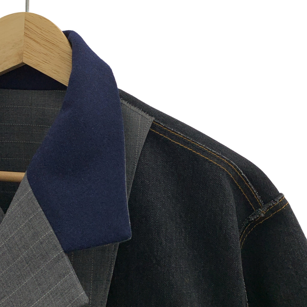 sacai | 2024SS | 粉筆條紋黏合夾克，雙面條紋牛仔夾克 | 尺寸 2 | 男款