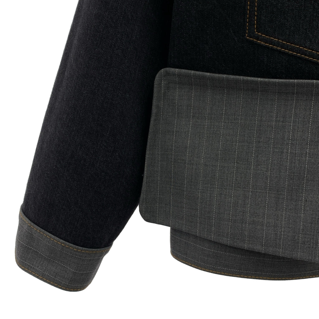 sacai | 2024SS | 粉筆條紋黏合夾克，雙面條紋牛仔夾克 | 尺寸 2 | 男款