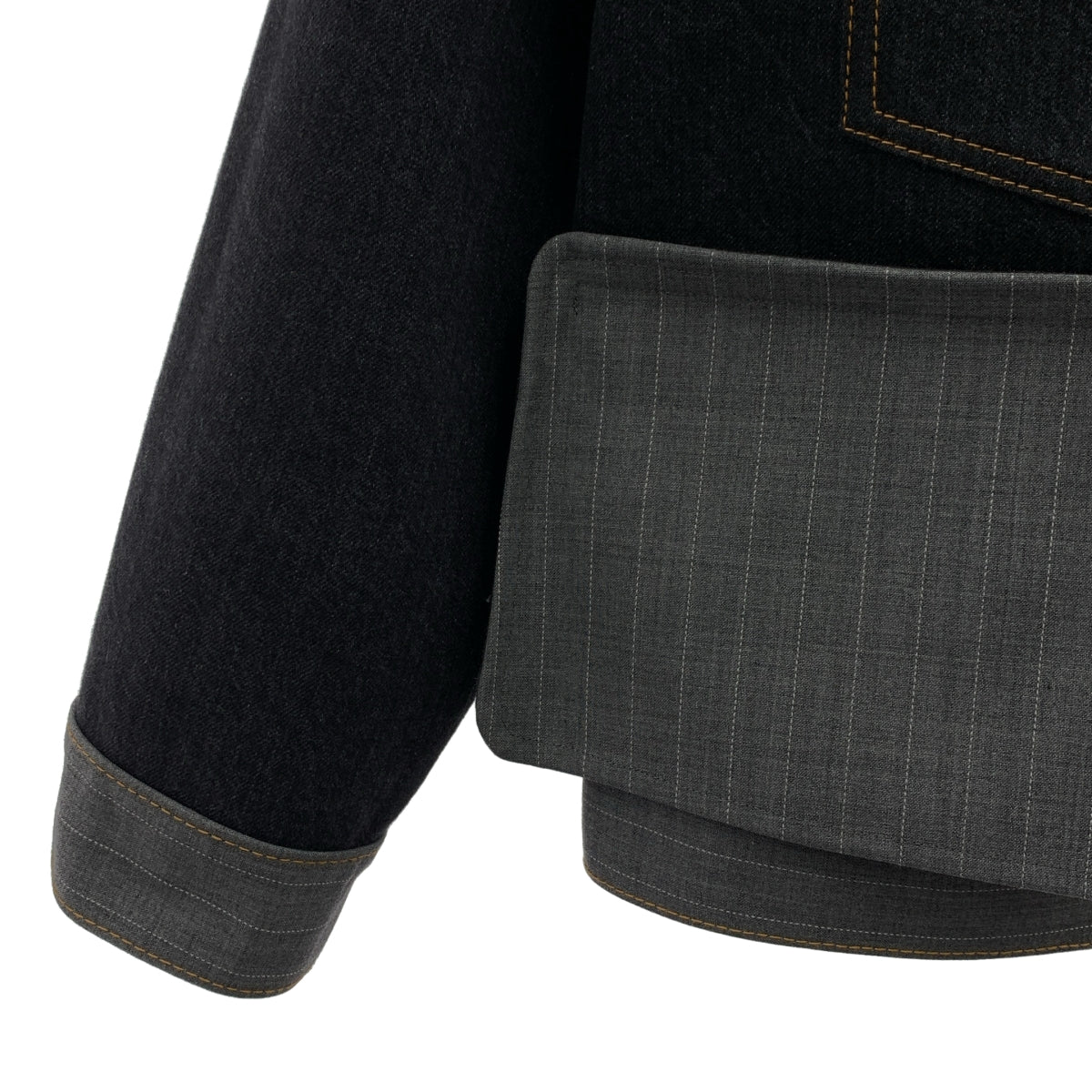 sacai | 2024SS | 粉筆條紋黏合夾克，雙面條紋牛仔夾克 | 尺寸 2 | 男款